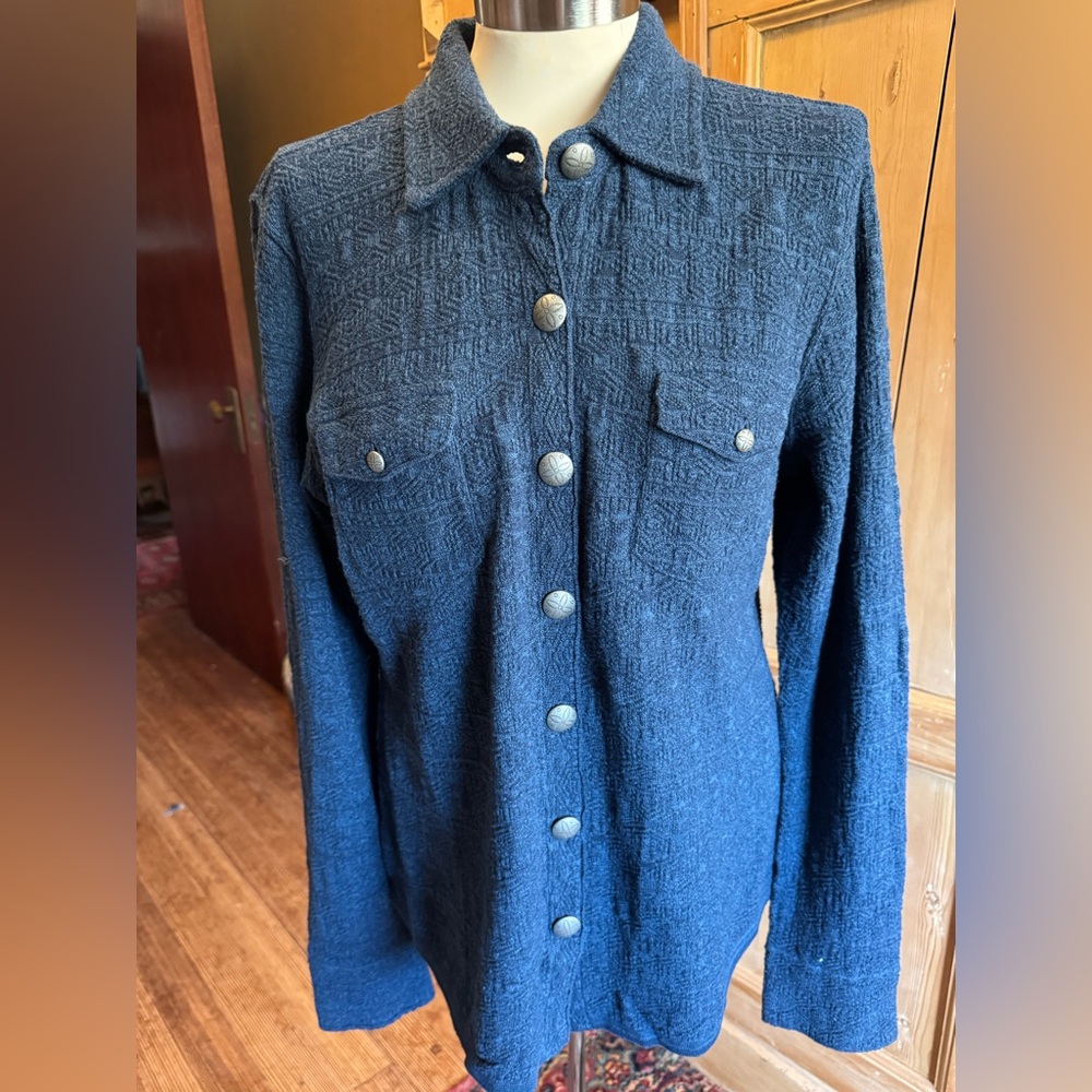 Double D Ranchwear Ranch Blue western shirt women large
